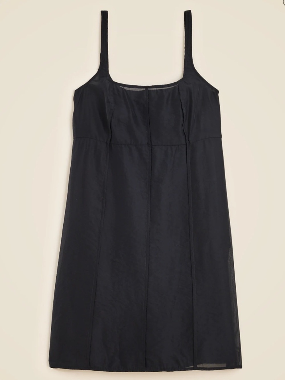 New JCREW Collection Sheer Organza Slip Dress in Black Size 20 CK824